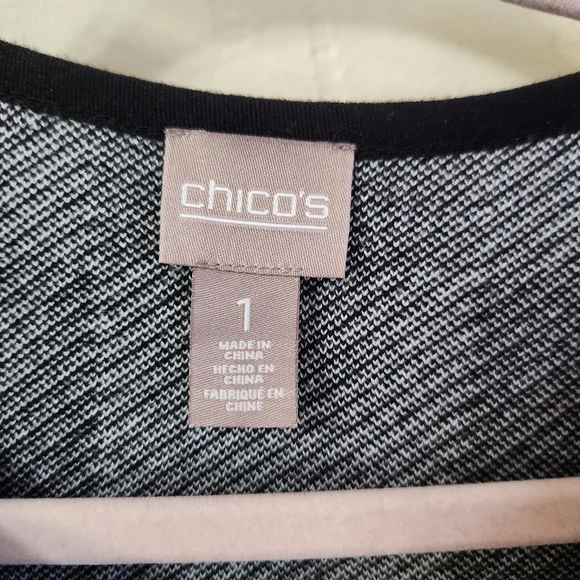 Chicos Open Cardigan Long Open Jacket With Top Closure Size 1 [Meduim) P2p 19 - Picture 3 of 5